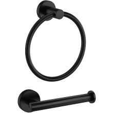 (Matte Black) Suporte de Parede para Papel Higiênico e Argola para Toalha, 2 Peças em Aço Inoxidável 304 Antiferrugem para Banheiro