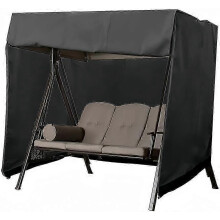 (Black, 170*61*117cm) Schutzhülle für Gartenschaukeln, 210D Oxford-Gewebe, wasserdicht, mit Aufbewahrungstasche