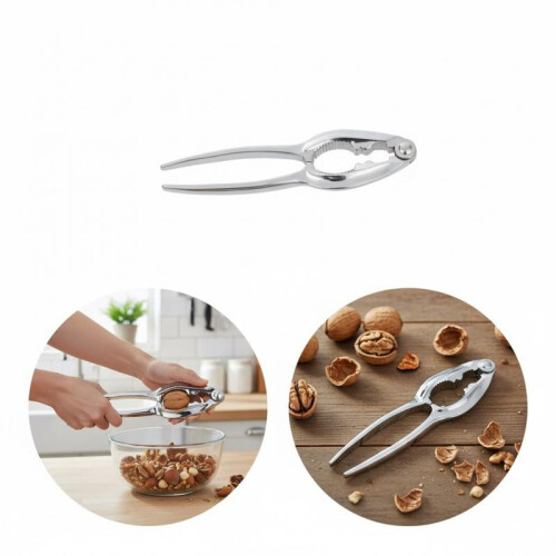 BREZIUM Long Handle Walnut Cracker Metal 15 cm Silver Nutcracker Kitchen Tool 1