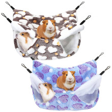 2 Pieces Guinea Pig Rat Hammock Guinea Pig Hamster Ferret Hanging Hammock Toys Bed for Small Animals Chinchilla Small