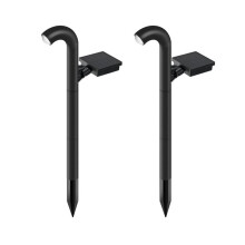 Solar Outdoor Road Light Landscape Light Garden Courtyard Aisle Spotlight Curved Waterproof Sidewalk Pile Light 2PCS