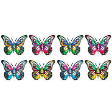 8X Iron Butterflys Wall Art Decorations,Metal Butterfly Sculptures for Garden, Yard Decor, Hanging Butterfly Statues