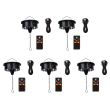 5X Rotating Disco Motor Lights with Remote,18 LEDs for 12 16 20 24inch Mirror Rotator(NotIncludedBall)