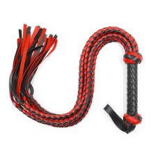 Fouets artisanaux à manches tressés noirs et rouges pour couples et adultes