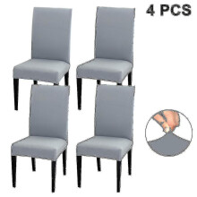 (Light gray) Funda para Cadeira de Jantar Compatível com Cadeiras Parsons, Elástica em Poliéster e Spandex, Resistente a Rugas