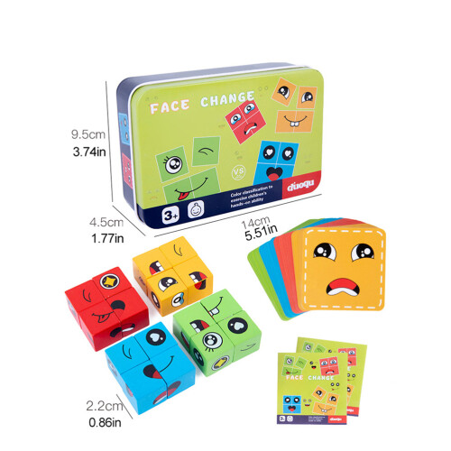 Kinder-Lernspiel, 16 Bauwürfel, bunt 1
