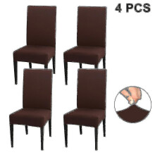 (Brown) Funda para Cadeira de Jantar Compatível com Cadeiras Parsons, Elástica em Poliéster e Spandex, Resistente a Rugas
