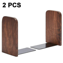 (Black walnut square head) Peso para Livros 2 Peças em Madeira de Faia e Nogueira, Design Quadrado ou Redondo, Cor Castanho Escuro ou Claro