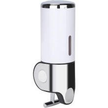(White) Dispenser di sapone a parete da 500 ml, installazione senza foratura, in acciaio inossidabile e materiale ABS.