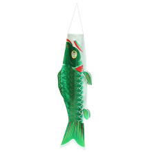 (Green, 100cm) Koi-kalan tuulipussi 70x18cm satiini ulkokoriste puutarhaan ja terassille, monivärinen