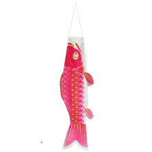 (Rose Red, 100cm) Koi-kalan tuulipussi 70x18cm satiini ulkokoriste puutarhaan ja terassille, monivärinen