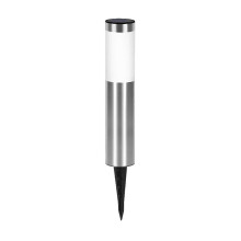 (Silver, Short Warm light) Luminária Solar Jardim Aço Inoxidável IP65 para Caminhos Pátios