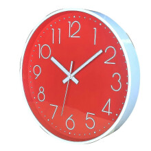 (Red) Nástenné hodiny 10 palcov okrúhle 3D digitálne quartzové, tichý chod, plastové, do domácej kancelárie, obývačky, spálne