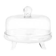 (L) Suporte para Bolos com Tampa, Bandeja Acrílica para Sobremesas com Cobertura Transparente para Queijo, Muffins, Casamentos e Decoração