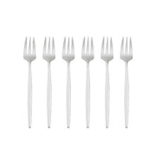 (silver) Garfo para Bolo Aço Inoxidável 13.5 cm (6 Unidades) para Casa e Festas