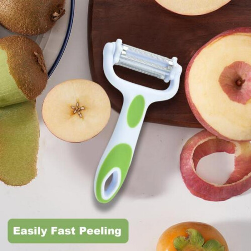 Vivess 3in1 Vegetable and Fruit Peeler White/Green Multifunctional Slicer Kitchen Tool 2