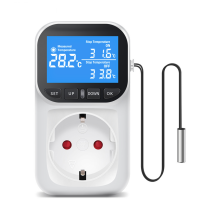 Digital Temperature Controller Socket Outlet Thermostat with Time Sensor Probe Heating Cooling Swit