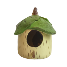 Hanging Bird House Hand-Painted Polyresin Bird Houses For Outside Decorative Cottage For Garden Patio
