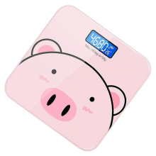 Cântar electronic de greutate corporală cu încărcare USB pentru uz casnic 1 buc desene animate roz
