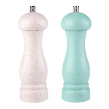 (Beige Nordic Green) Molinillo de sal y pimienta, de roble con mecanismo de molienda de cerámica, grosor ajustable.