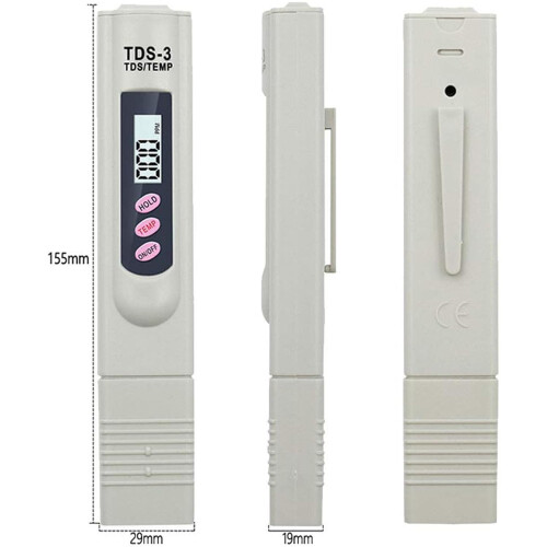 Digitálny TDS meter, TDS PPM a tester teploty pre pitnú vodu, akvárium, hydroponiku, bazén a RO systémy 1