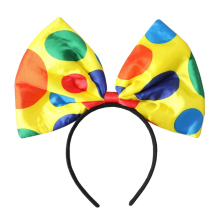 Polkadots Clown Hårband för Vuxna Barn Cosplay Festkostym Rollspel Clown Huvudbonad Halloween Kostymtillbehör En Rosett Huvudband