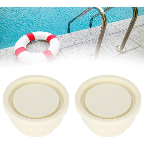2 peças de protetores de borracha para escada de piscina, compatíveis com tubos de 1,5 polegadas - Tampas internas de proteção e p 2