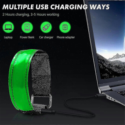 2 Pack Rechargeable LED Running Armband for Runners, Reflective Safety Light with Adjustable Strap 2