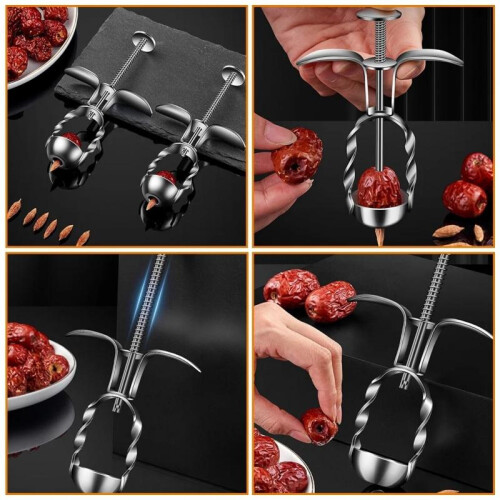 Cherry Pitter Stainless Steel Handheld Fruit Pitter Kitchen Tool 15.6x8x3cm Silver 1