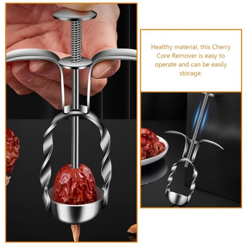 Cherry Pitter Stainless Steel Handheld Fruit Pitter Kitchen Tool 15.6x8x3cm Silver 2