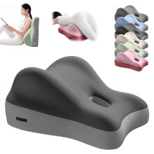 (Gray) Almofada Ergonómica de Espuma Viscoelástica com Duplo Suporte para Cóccix, Alívio de Dores Lombares