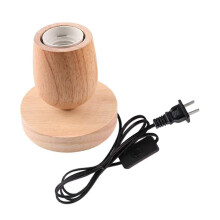 (10x8x5.5cm) Wooden Table Lamp Base Solid Wood E27 Bedroom Study Vintage Reading Light Desk