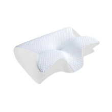 (White) Neksteunkussen van traagschuim met hol, concaaf ontwerp en 15 graden gekantelde ondersteuning voor verlichting van nekpijn.