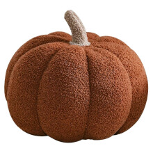 (brown, 35cm) Pompoen pluche kussen, 28 cm, oranje, kort pluche, Halloween kussen voor bank of bed.