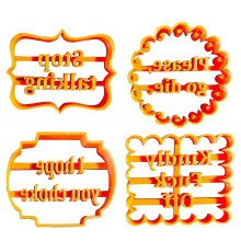 (1 Set 4PCS) Keksformen zum Backen, 4er-Set wiederverwendbare Kunststoffformen in den Größen A bis D