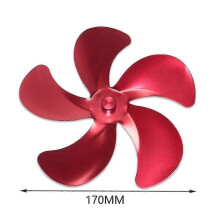 (red) Replacement Fan Blade, 5-Blade Design, 1 Piece for Fireplace Wood Stove Fan
