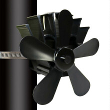 (Black) Vervangend ventilatorblad compatibel met kachelventilatoren op warmte - 172 mm diameter, accessoire van aluminiumlegering voor open haarden
