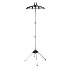 (Black) Stojan na naparovač oblečenia, výsuvný a skladací hliníkový rám, nastaviteľná výška až 160 cm pre domáce použitie