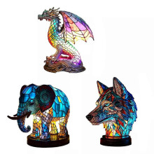 (mermaids) Abajur de Mesa Animal em Resina 15cm, Luz Noturna Decorativa para Quarto Infantil
