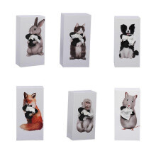 (rabbit) Caixa de Papel com Animal Vertical para Parede, Design com Adesivo para Sala