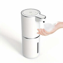 (All White) Dispenser elettrico di sapone in schiuma ricaricabile tramite USB, senza contatto, da 380 ml, per bagno e cucina.