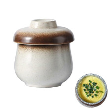 (Beige) Copos de Ovo Pochê de Cerâmica com Tampa Rosqueada, 250ml para Ovos Cozidos e Sobremesas