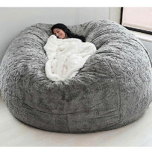 (Light Grey, 135*65CM) Capa para Puff Retangular Grande - Tecido de Algodão e Linho, Fecho Éclair Interno, 3 Tamanhos