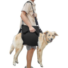 (Black, L) Arnés de Soporte para Perros con Lesiones en Patas Traseras y Delanteras, Rehabilitación