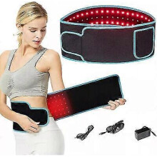 (blue, EU specifications) Cinto de Terapia com Luz Vermelha Infravermelha 105 LEDs para Alívio de Dores nas Costas com Almofada de Calor Ajustável