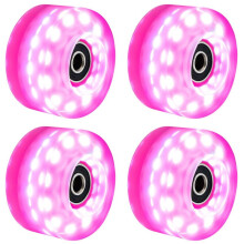 4 Szt. Kółka do Rolek 58 mm X 32 mm Świecące Kółka do Rolek Quad Skateboard Roller Roller Podświetlane Kółka Różowe