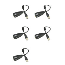 5X Externt USB-Ljudkort 7.1 Adapter 5HV2 3D Audio Headset Mikrofon 3,5 mm för Bärbar Dator Stationär PC