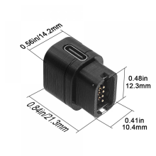 Draagbare Di2-laderadapter 4-pins naar Type-C voor EW-EC300 R9270 9250 8170 7170 12-speed Di2 elektrische zwarte SZRH AX