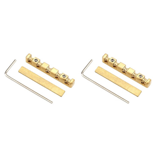2X Elektrisk Gitarr Mässingsmutter 42 mm Höjdjusterbar Mässing Rullmutter Gitarr Mutter 6-Strängad Elektrisk Gitarr Ersättningsdelar