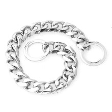 (Silver, 26inches) Robustes Hundetrainingshalsband, 150 g Edelstahl-Würgekette für starke Kauer, sicherer Schnappverschluss in Goldfarbe